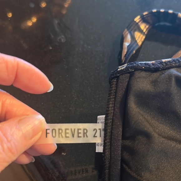 Forever 21 Black and Bronze  Zebra Print Two Piece Bikini Set - Picture 2 of 12